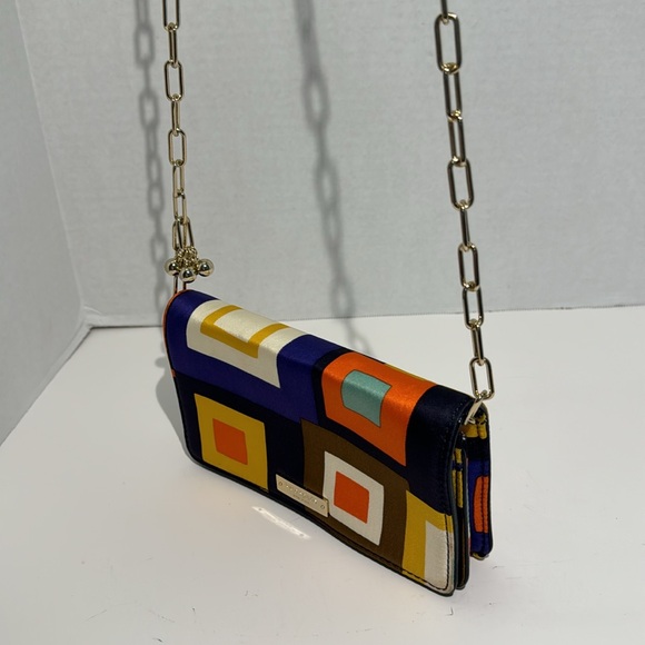 Kate Spade Mod Squad Purse Geometric with Gold Link Chain Strap Crossbody - Picture 3 of 14